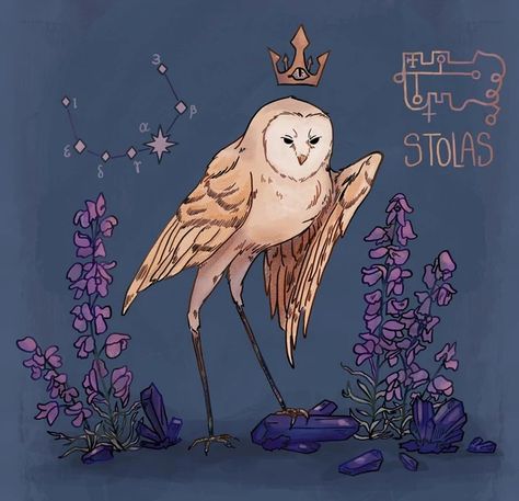 Stolas | The Demonic Paradise Wiki | Fandom Prince Stolas, Paradise Images, Owl Plush, Demon Art, Barn Owl, Cute Owl, Illustration Character Design, Gods And Goddesses, Fantasy Creatures