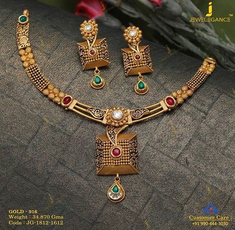 30 Gms Gold Necklace, Long Necklaces Gold, Antique Necklaces Design, Antique Gold Jewelry Indian, Necklaces Women, Antique Necklaces, Gold Necklace Indian Bridal Jewelry, Silver Necklaces Women, Antique Bridal Jewelry