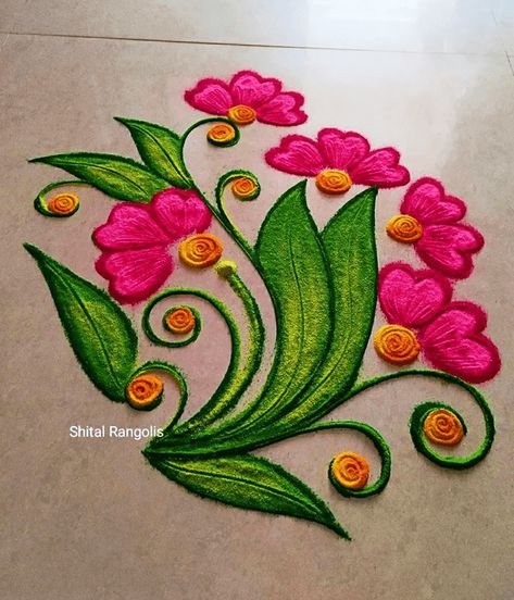 Rangoli Designs For Deepawali, Navratri Rangoli Design Simple, Easy And Best Rangoli Designs, Ragoli Color Design Simple, Trending Rangoli Design, Rangoli Designs Flower Simple, Ragoli Color Design, Dasara Rangoli Designs, Rangoli Designs Latest Easy