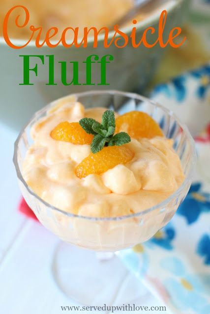 Creamsicle Fluff recipe from Served Up With Love taste just like that ice cream bar from your childhood. #creamsicle #fluff #easy #recipes #summer #orange Dreamsicle Pie, Creamsicle Fluff, August Food, Fluff Recipes, Strawberry Cheesecake Salad, Snicker Apple Salad, Fluff Salads, Orange Fluff, Fluff Salad Recipes