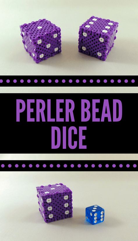 How to make Perler Bead dice Perler Bead Dice, Perler Bead Gifts, Bead Color Patterns, Weaving Patterns For Beginners, Perler Ideas, Easy Perler Beads Ideas, 3d Perler Bead, Fuse Bead Patterns, Fusion Beads