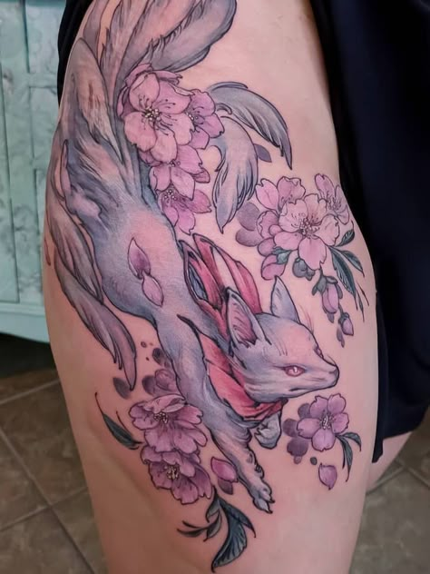 Candy Tattoo, Kitten Tattoo, Fox Tattoo Design, Nine Tailed Fox, Japanese Sleeve Tattoos, Fox Tattoo, Badass Tattoos, Japanese Tattoo Art, Osaka Japan