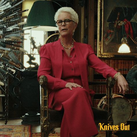 Knives Out  ..GIF by Knives Out - Find & Share on GIPHY .. Harlan Thrombey, Abba Cat Dress, The Craft Movie, Captain America Movie, Change Photo, Christopher Plummer, Free Tv Shows, Freaks And Geeks, Lee Curtis