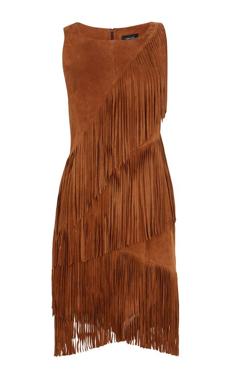 Fringed Suede Dress, $573; at Karen Millen Suede Fringe Dress, Fringe Dresses, Beautiful Gown Designs, Rock Dress, Fringe Clothing, Dresses Brown, Suede Outfit, Cowgirl Style Outfits, Latest Dress For Women