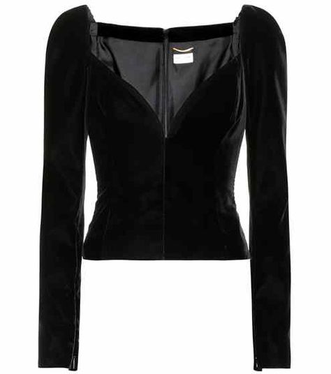 Velvet Top Designs, Yves Saint Laurent Shirt, Saint Laurent Shirt, Velvet Top Long Sleeve, Black Velvet Top, Velvet Shirt, Velvet Blouses, Shirts Black, Velvet Top