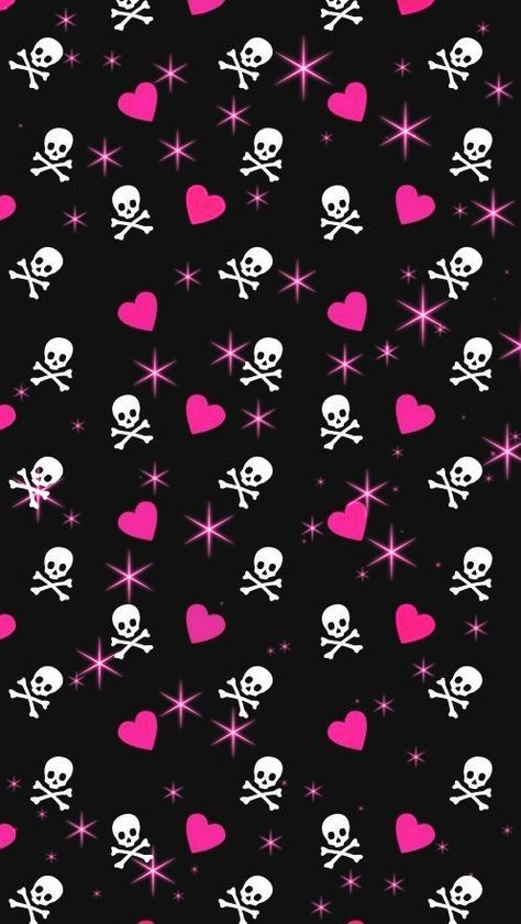 Pink Emo Wallpaper, Scene Kid Wallpaper, Scenecore Wallpaper, Pink Skull Wallpaper, Emo Backgrounds, Emo Aesthetic Wallpaper, Emo Wallpapers, Pink Emo, 2000s Wallpaper