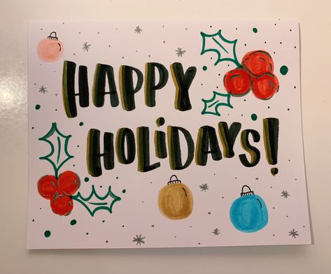 Christmas Cards For Elderly, Christmas Cards For Nursing Home, Christmas Cards For Nursing Home Residents, Happy Holidays Card Diy, Holly Ornament, Sending Sunshine, Key Club, Holiday Card Diy, Holiday Cards Handmade