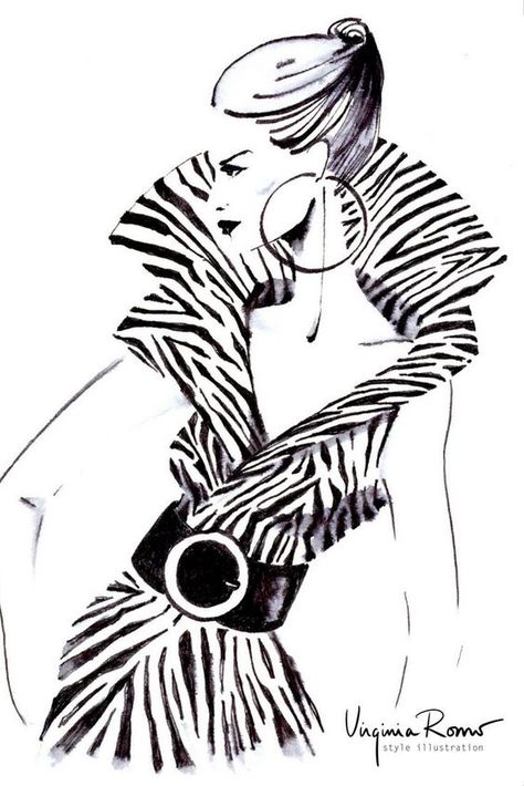 Attractive Drawings, Fashion Design Inspiration Board, Zebra Illustration, Opt Art, Beautiful Universe, Lifestyle Illustration, Feminine Fashion, Fashion Design Portfolio, Zentangle Drawings