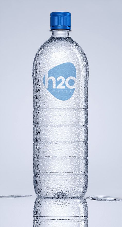 H2O Water Company Brand on Behance Bottled Water Logo, H2o Logo, H2o Water, Water Names, Branded Water Bottle, Water Packaging, Water Company, Water Branding, Water Logo