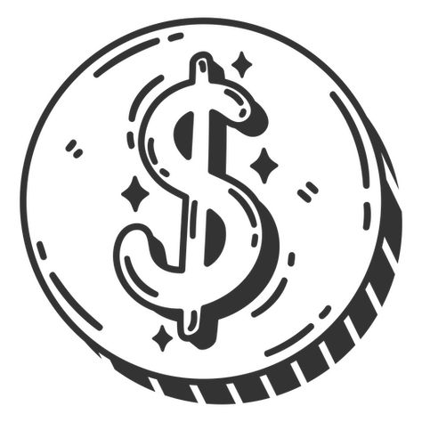 Coin Drawing Simple, Coin Drawing, Money Icon, Money Logo, Doodle Png, Money Icons, Ideas Clothes, Coin Design, Modern Art Paintings