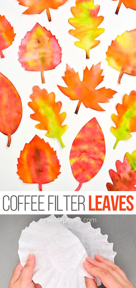 Leaf Window Craft, Fall Crafts With Coffee Filters, Coffee Filter Thanksgiving Crafts, Activities With Fall Leaves, Easy Preschool Crafts Fall, Art Projects For Kids Thanksgiving, Thanksgiving Window Decorations Diy, Coffee Filter Leaves Preschool, Kids Craft With Leaves