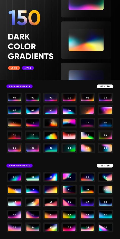 Web Design Ideas Spectrum Graphic Design, Dark Color Gradient, Gradient Website Design, Dark Mode Website, Gradient Layout, Gradient Website, Dark Gradient Background, Gradient Color Palette, Gradient Palette