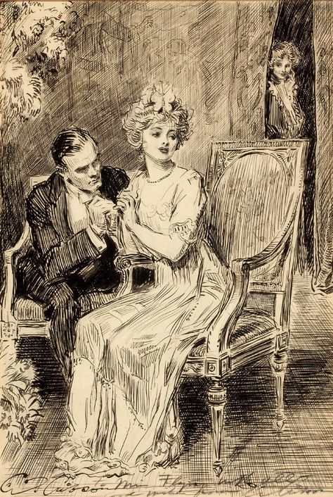 The Proposal -Charles Dana Gibson Charles Gibson, Edwin Austin Abbey, Charles Dana Gibson, Dana Gibson, John Bauer, Arte 8 Bits, Ohara Koson, Gibson Girl, The Proposal