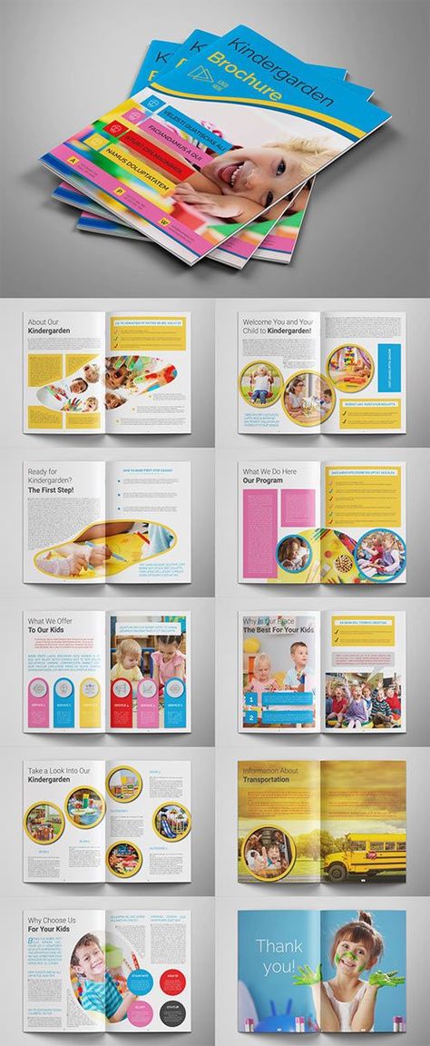 Kids Brochures, Brochure Sample, Catalogue Design Templates, Education Brochures, Pr Event, School Kids Activities, School Brochure, Brochure Psd, Type Layout