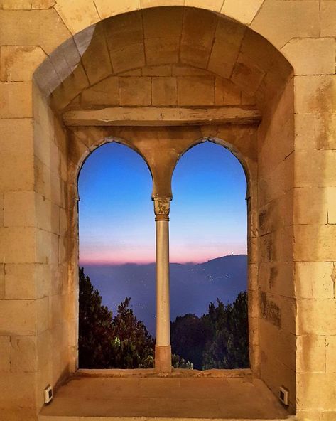 Diala Shuhaiber - Travel on Instagram: “My favorite time of day... 💙💜 ~ #thechoufcollection ~#sunset #palace #framewithaview #view #lebanon #photography #love #chouf #colorful…” Lebanon Photography, Balcony Window, Photography Love, Window View, Time Of Day, Lebanon, Balcony, Palace, My Favorite