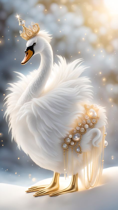 Surrealism Paintings, Winter Christmas Scenes, Butterfly Art Painting, Mystical Animals, Beautiful Swan, Nice Pic, Cute Good Morning Quotes, Most Beautiful Birds, Cute Fantasy Creatures