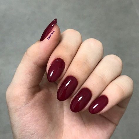 Red Wine Almond Shaped Nails, Wine Red Oval Nails, Red Oval Shaped Nails, Burgundy Nails Almond Shape, Deep Red Nails Almond, Burgundy Oval Nails, Deep Red Almond Nails, Maroon Gel Nails, Burgundy Nails Almond