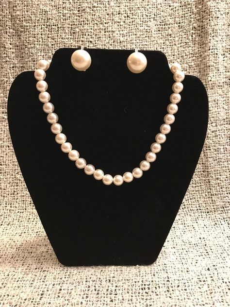 Pearl Necklace and Earrings Faux Pearls JAPAN Jewelry Set | Etsy 50s Jewelry, 1940s Jewelry, Pearl Necklace And Earrings, Vintage Pearl Necklace, Japan Jewelry, 1950s Jewelry, Silver Pearl Ring, Pearl Necklace Vintage, Faux Pearl Earrings