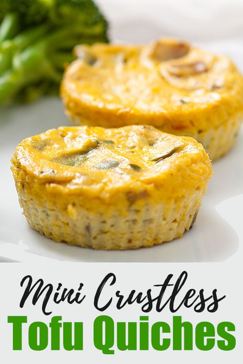 Vegan Mini Quiche, Tofu Muffins, Tofu Popcorn, Vegan Savory Breakfast, Wfpb Meals, Wfpb Breakfast, Vegan Frittata, Vegan Finger Foods, Vegan Quiche