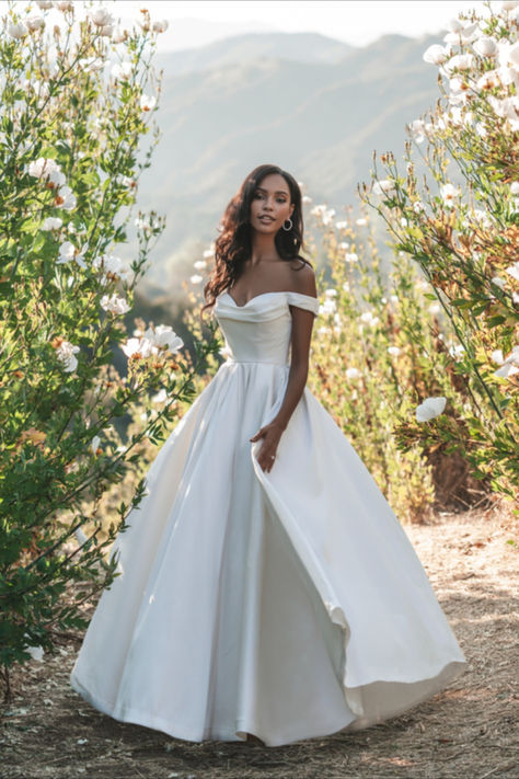 Elegant soft silk off-shoulder wedding ballgown | mikado bridal ballgown,  silk wedding dress, silk wedding dress simple, off the shoulder wedding dress, glamourous wedding dress, glamourous strapless silk wedding dress, satin fof the shoulder wedding dress, off the shoulder mermaid wedding dress, simple off the shoulder wedding dress, satin wedding gown, romantic wedding gown, romantic wedding, minimalist wedding dresses, fairytale wedding dress, classy elegant wedding dress, winter wedding Silk Wedding Dress Ballgown, Satin Ballgown Wedding Dresses, Elegant Wedding Dress Ballgown, Beaded Wedding Dresses, Romance Wedding Dress, Allure Romance, Ballgown Wedding Dress, Ashland Oregon, Girls Bridesmaid Dresses