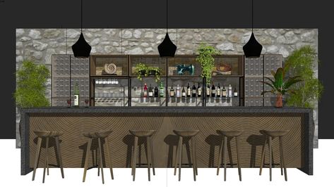 BAR | 3D Warehouse Warehouse Bar, Warehouse Architecture, Sustainable Architecture Design, Cnc Furniture Plans, Restaurant Plan, Interior Design Videos, Outside Bars, Interior Design Drawings, Bar Model