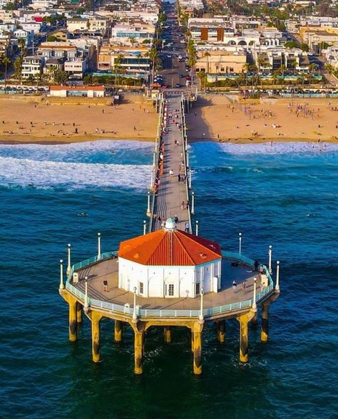 Manhattan Beach Pier, Beach Pier, Manhattan Beach, Magical Places, Manhattan