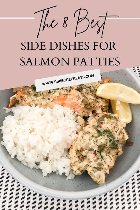 Salmon Patty Dinner, Salmon Patties Sides Dishes, Salmon Patties Sides, Salmon Burger Side Dish, Sides To Go With Salmon Patties, Salmon Burgers Sides, Salmon Patties Dinner Sides, Sides For Salmon Burgers, What To Eat With Salmon Patties