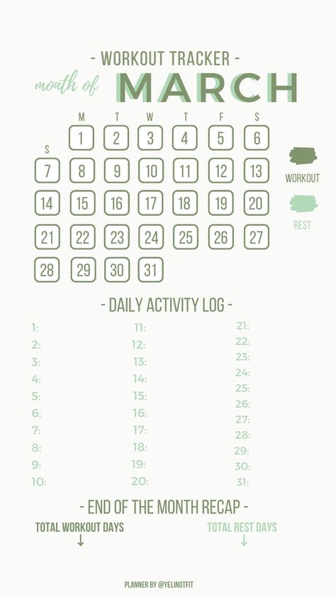 March Workout, Workout Tracker, Challenge Tracker, Month Workout, Monthly Challenge, March Month, Daily Activities, Motivation Quotes, Fitness Tracker