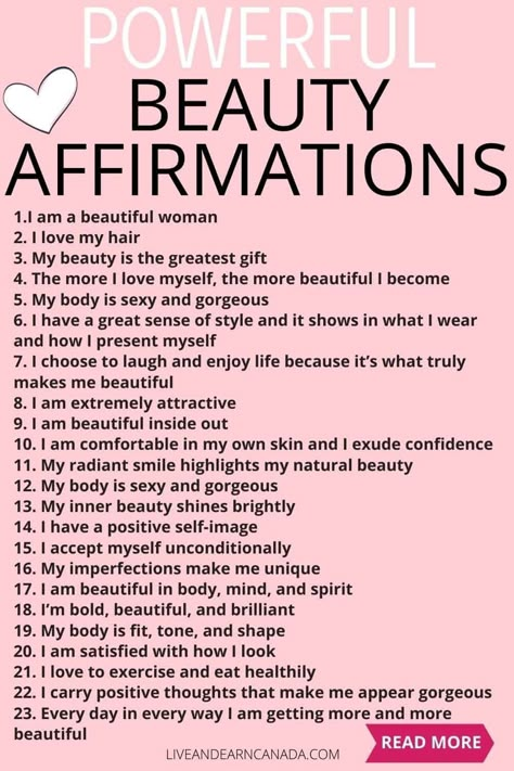 40 Powerful beauty affirmations to enhance your beauty. Beauty affirmations will make you beautiful. We all are indeed beautiful from the inside but our real beauty is covered with the dust and grime of wrong thoughts, wrong deeds, etc. Beauty Affirmations, Healing Affirmations, Gratitude Affirmations, Affirmations For Women, Daily Positive Affirmations, Morning Affirmations, I Am Beautiful, Self Love Affirmations, Positive Self Affirmations