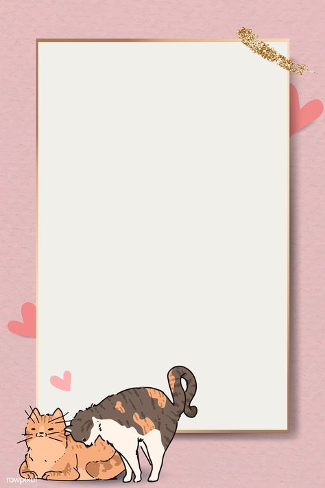 Note Paper Template, Cat Pattern Wallpaper, Cat Template, Cat Frame, Cat Background, Cat Doodle, Iphone Wallpaper Fall, Design Frame, Cute Frames