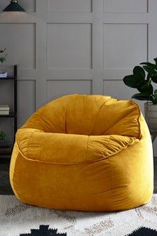 Conservatory Inspiration, Velvet Bean Bag, Bean Chair, Dads Room, Cosy Reading, Recreation Room, Velvet Lounge Chair, Ochre Yellow, Cosy Corner