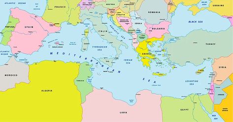 Mediterranean Countries - WorldAtlas Mediterranean Map, Mediterranean Countries, Malta Valletta, Mediterranean Aesthetic, Home Making, Desert Environment, French Colonial, Valley Of The Kings, Mediterranean Coast