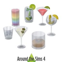 Around the Sims 4 | Custom Content Download | Appliance, food & drinks Sims 4 Cc Drink Tray, Sims 4 Alcohol Clutter, Sims 4 Restaurant, Around The Sims 4, The Sims 4 Custom Content, Restaurant Drinks, Drinks Tray, Clear Bowls, Soju