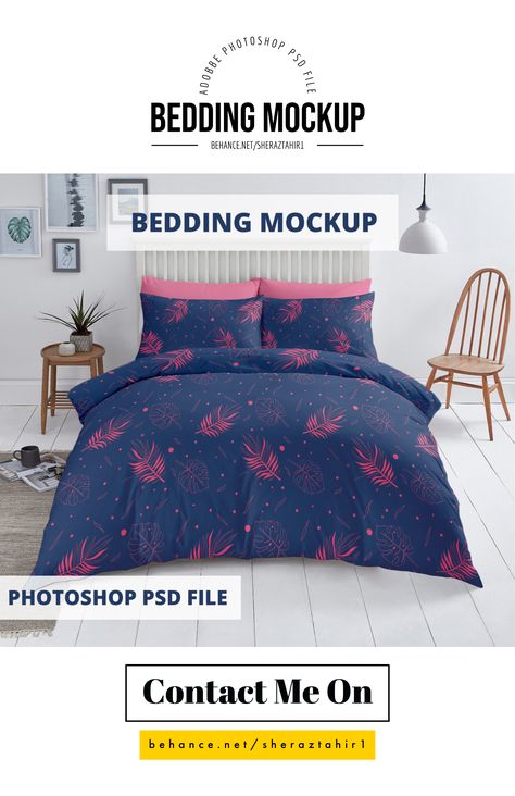 Minimalist Bedding Mockup #bedding #beddingmockup #psdfile #sherazt #duvet #pillows #bedroom #photoshop Bedding Mockup, Bedroom Mockup, Minimalist Bedding, Cloud Blanket, Pillows Bedroom, Mockup Photoshop, Stickers Design, Advertising Material, 1 Logo