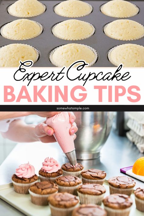 Master the art of cupcake baking with these 10 easy tips, perfect for those who love to bake! Whether you're a seasoned baker or just starting out, these handy shortcuts and decorating tricks will enhance your cupcake-making skills. Dive into these simple yet effective tips to elevate your baking game! How To Make The Perfect Cupcake, Making Cupcakes Ahead Of Time, Cupcake Tip Guide, How To Frost Cupcakes For Beginners, How To Freeze Cupcakes Without Icing, Barbie Inspired Cupcakes, How To Make Perfect Cupcakes, Simple Decorated Cupcakes, Cupcake Tips And Tricks