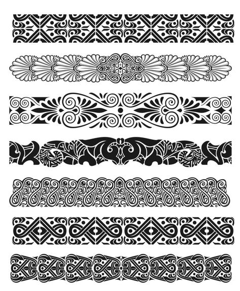 Set of vector arabic decor borders silhouette Arabic Border Design, Arabic Pattern Design, Etching Patterns, Arabic Decor, Photoshop Design Ideas, Vector Infographic, Arabic Pattern, Textile Prints Design, Mandala Design Pattern