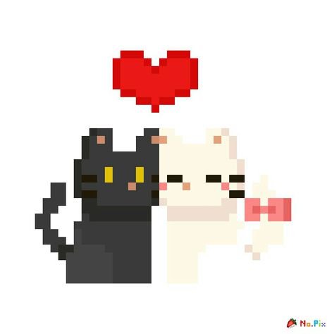 Piskel Art, Cat Hug, Easy Pixel Art, Cat Couple, Pix Art, Pixel Art Design, Cat Icon, I Love My Wife, Silly Cats