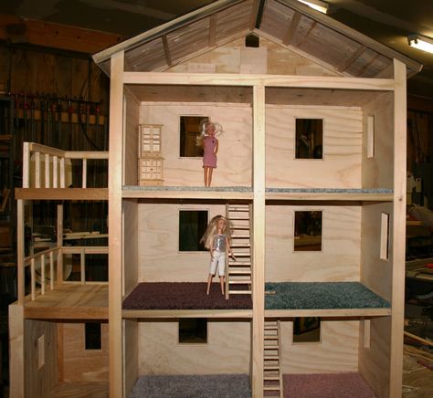 homemade barbie house | My friend told me about a small family owned carpet store that would ... Barbie Doll House Plans Free, Barbie House Plans, Best Doll House, Dollhouse Furniture Kits, Diy Barbie House, Doll House Plans, Barbie Doll House, Wooden Dollhouse, Barbie Diy