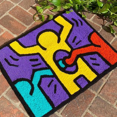 Keith Haring Room Decor, Tafting Rugs, Tufting Diy, Rug Tufting, Graphic Rug, Cool Room Decor, Cool Room, Rug Ideas, My Dear Friend