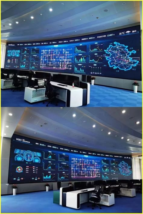 Hacking Room Setup, Futuristic Control Room, Control Room Aesthetic, Computer Room Aesthetic, Trading Room Design, Hacker Room, Monitoring Room, Technology Room, High Tech Interior