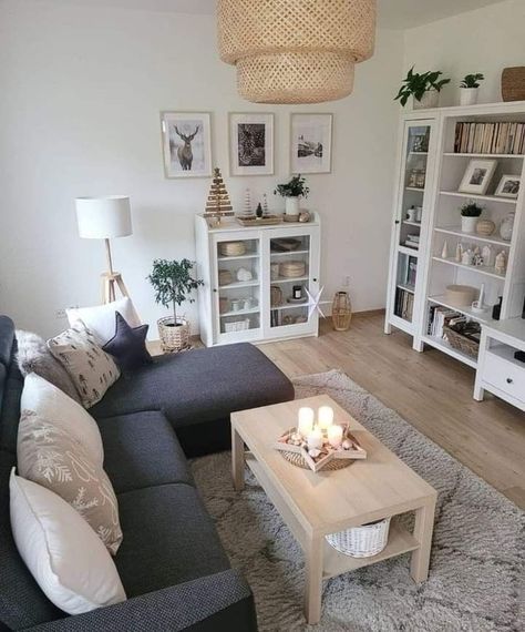 Boho Scandinavian Living Room, Scandinavian Living Room Nordic Style, Room Interior Ideas, Living Room Nordic Style, Living Room Nordic, Simple Living Room Decor, Living Room Decor Neutral, Small Living Room Ideas, Apartment Living Room Design