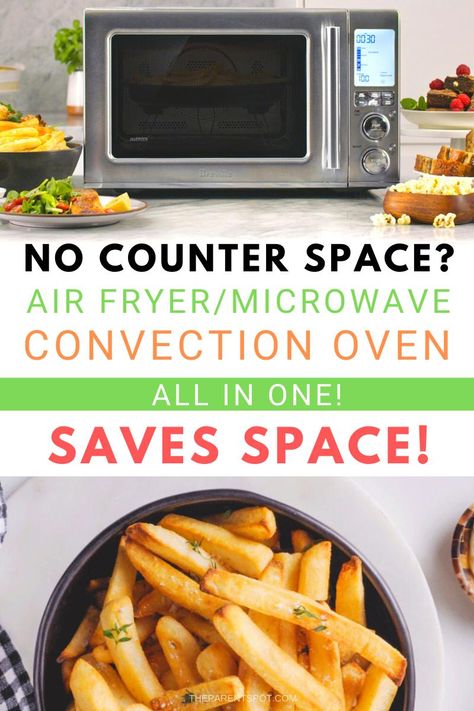 The Breville 3-in-1 combo air fryer, microwave, convection oven in one saves room on your kitchen counter! Air Fryer Microwave Recipes, Microwave Air Fryer Recipes, Meals In Air Fryer, Microwave Air Fryer Combo, Convection Microwave Cooking, Diy Home Office Ideas, Microwave Toaster Oven, Air Fryer Microwave, Rv Meals