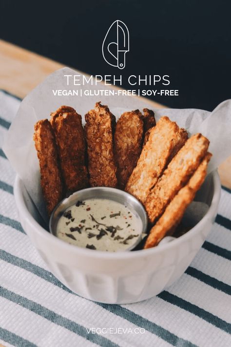 Air Fry Tempeh, Airfryer Tempeh, Tempeh Recipes Air Fryer, Air Fryer Tempeh, Veggie Apps, Ww Vegetarian, Tempeh Recipes Vegan, Fried Tempeh, Snack Quick