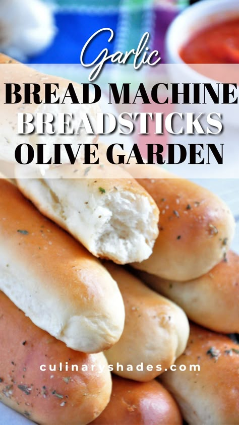 Bread Machine Breadsticks - Culinary Shades Copycat Olive Garden Breadsticks, Bread Machine Rolls, Bread Machine Recipes Sweet, Olive Garden Breadsticks, Homemade Breadsticks, Easy Bread Machine Recipes, Garden Pasta, Best Bread Machine, Copycat Olive Garden