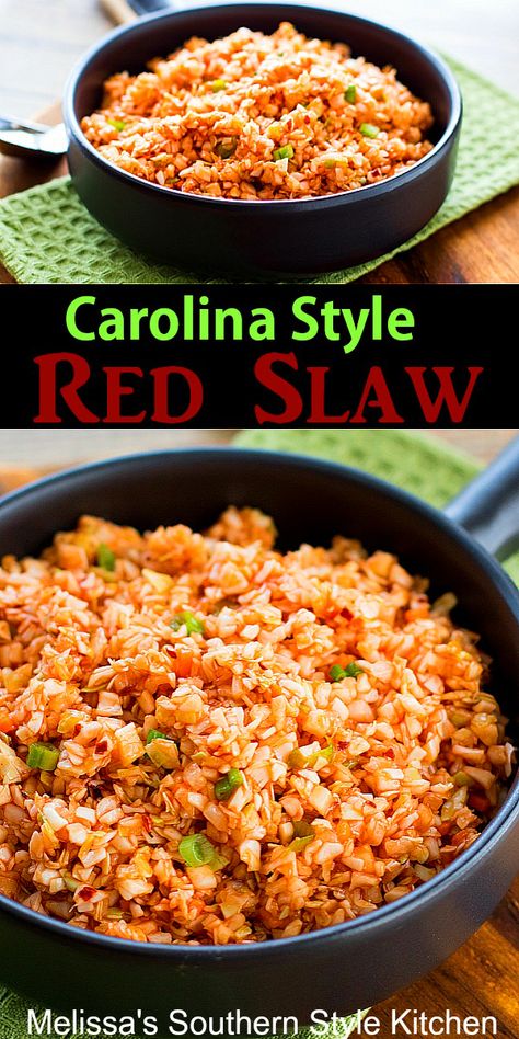 Vinegar Based Slaw, Bbq Slaw Recipe, Carolina Slaw Recipe, Red Slaw, Cabbage Dishes, Coleslaw Recipes, Pork Barbecue, Regional Recipes, Barbecue Sandwiches