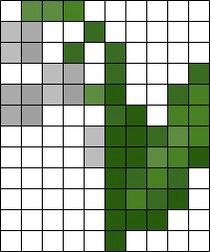 Lily Of The Valley Minecraft Grid, Lily Of The Valley Beading Pattern, Lily Of The Valley Perler Beads, Perler Bead Patterns Minecraft Flowers, Pixel Lily Pad, Lily Of The Valley Pixel Art, How To Make Minecraft Flowers, Minecraft Flowers Pattern Grid, Lily Of The Valley Minecraft