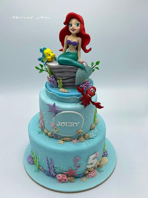 The Little Mermaid Cake, Ariel Cake, Little Mermaid Cake, Lucky Charms Marshmallows, Little Mermaid Cakes, Mermaid Birthday Cakes, 2 Tier Cake, Creative Birthday Cakes, Mermaid Cakes