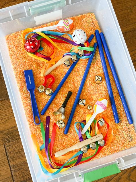 Instrument Activities Preschool, Music Sensory Bin, Music Crafts Preschool, Nanny Ideas, Preschool Music Activities, Instrument Craft, Music Activities For Kids, Music For Toddlers, Music Study