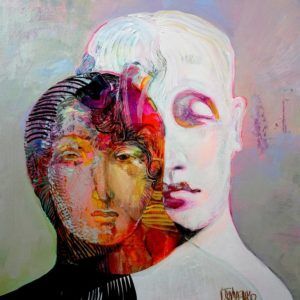 Victor Tkachenko, Daniel Richter, Couple Painting, Abstract Portrait, Couple Art, Art Block, Acrylic Painting Canvas, Emerging Artists, Contemporary Paintings