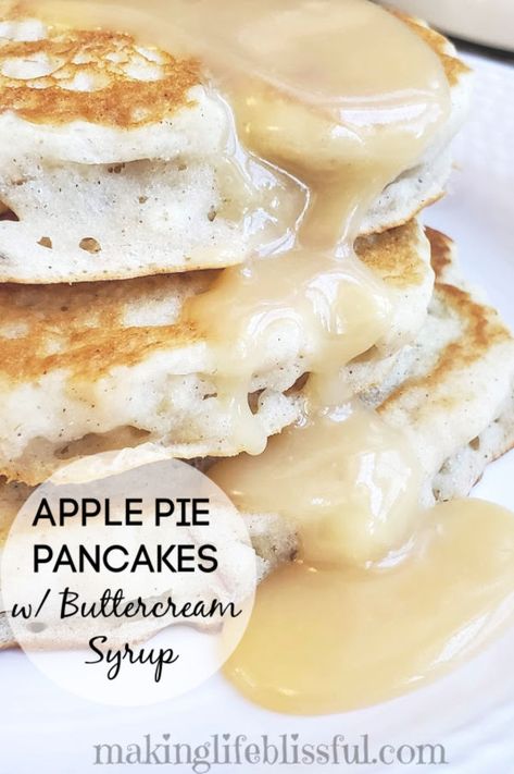 Scratch Pancake Recipe, Recipe For Pancakes, Pancake Mix Uses, Apple Pie Pancakes, Apple Pancakes, Buttermilk Recipes, Syrup Recipe, Pancakes And Waffles, How To Make Breakfast